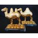 Dakota Fields 2 Piece Pair of Camel Figurine Set Metal in Yellow | 4 H x 5 W x 2 D in | Wayfair F3D220DB3F72437882FA597AE7DCB6E8