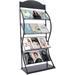 Miumaeov 4 Layer Display Shelves Bookshelf Storage Rack Magazine Bookcase Organizer Rack(Black)