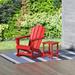 GARDEN 2-Piece Set Plastic Outdoor Rocking Chair with Square Side Table Included Red