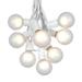 G50 String Lights with 25 Frosted Globe Bulbs â€“ Outdoor Globe Light Strings â€“ Market Bistro CafÃ© Hanging String Lights â€“ Party Patio Garden Umbrella Globe Lights - White Wire - 25 Foot