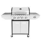 4-Burner Propane Gas Grill with Side Burner Stainless Steel Cabinet for BBQ (o