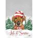 Golden Retriever Red - Hippie Hound Studios Let it Snow Christmas Garden Flag