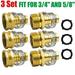 Tmalltide 3/4inch Copper Garden Hose Repair Connector with Stainless Steel Clamps Male and Female Garden Hose Fittings Mender End Repair Kit Water Hose End Mender Fit for 3/4inch Hose Fitting