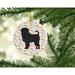 The Holiday Aisle® Affenpinscher Merry Christmas Hanging Figurine Ornament Ceramic/Porcelain in Black/Brown | 2.8 H x 2.8 W x 0.15 D in | Wayfair