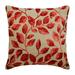 Toss Pillow Covers Mocha Throw Pillow Covers 16x16 inch (40x40 cm) Linen Fabric Pillow Covers Nature & Floral Leaf Sequins Embellished Modern Cushion Cover - Fall Red Leaves