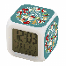 AVEKI Digital Alarm Clock LED Digital Bedroom Alarm Clock Easy Setting Cube Wake up Clocks with 4 Sided Christmas Pattern Soft Night Light Large Display Ascending Soundï¼ˆPattern 6ï¼‰