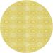 Ahgly Company Machine Washable Indoor Round Transitional Golden Brown Yellow Area Rugs 7 Round