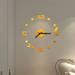 Pgeraug Wall Clock Acrylic Clock 3D Diy Roman Numbers Acrylic Mirror Wall Sticker Clock Home Decor Mural Decals Clock Gold