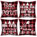 4 Pack Christmas Pillow Covers 18x18 Black and Red Buffalo Plaid Christmas Throw Pillow Covers Cases Linen Winter Holiday Pillows for Couch Sofa Home Farmhouse Decorations