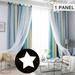 Yipa 1pc Bedroom Blackout Window Curtain Thermal Insulated Room Darkening Curtain Grommet Window Drapes Eyelet Ring Top Curtain Valance Blue W:39 xL:98