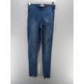 Free People Jeans | Free People Jeans 24 Skinny Denim High Rise Pull On Frayed Preppy | Color: Blue | Size: 24
