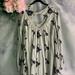 Free People Tops | Free People Light Blue And Navy Floral Long Sleeve Flowy Tunic Blouse Top Size L | Color: Blue | Size: L