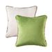 Phantoscope Christmas holiday Decorative Throw Pillow Set Particles Trimmed Velvet Series Covers 18 x 18 Green and Off White 2 Pack