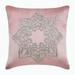 Pillow Case With Zipper Velvet Throw Pillow Cover Medallion Embroidered Couch Sofa Bed Pillow 24x24 Light Pink Silver Pillow Pink Pillow Cover 24x24 inch (60x60 cm) - Silver Plated