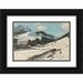 Georg Macco 14x11 Black Ornate Wood Framed Double Matted Museum Art Print Titled: Sunny Winter Day in the Mountains (Approx. 1890)