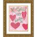 Strain Deb 19x24 Gold Ornate Wood Framed with Double Matting Museum Art Print Titled - Hanging Hearts