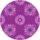 Ahgly Company Machine Washable Indoor Round Transitional Fuchsia or Magenta Purple Area Rugs 8 Round