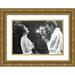 Hollywood Photo Archive 24x17 Gold Ornate Wood Framed with Double Matting Museum Art Print Titled - Cleopatra - Elizabeth Taylor on set with Richard Burton and Joseph Mankiewicz