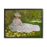 Stupell Industries Springtime Classic Claude Monet Painting Female Portrait Painting Black Framed Art Print Wall Art Design by one1000paintings