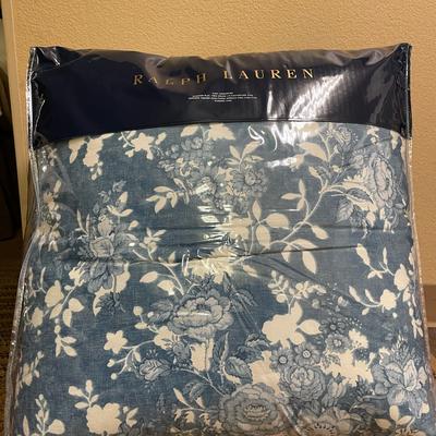 Ralph Lauren Bedding | King Ralph Lauren Home Indigo Cottage Percale Comforter Blue Floral Designer | Color: Blue/White | Size: King