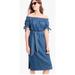 J. Crew Dresses | J. Crew Off Shoulder Denim Midi Dress Size 0 Like New | Color: Blue | Size: 0