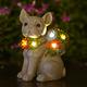 Goodeco Dog Statue Solar Garden Ornaments Outdoor Decor Waterproof Resin Dog Figurines with Succulent 7 LED Solar Lights decoration for Home Yard Patio Lawn Dog gifts for Women/Dog lovers/Mum 19.5cm
