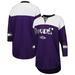 Women's G-III 4Her by Carl Banks Purple/White Baltimore Ravens Double Team 3/4-Sleeve Lace-Up T-Shirt