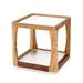 OASIQ Limited 400 Teak Outdoor Side Table Wood/Glass in Brown/White | 21.63 H x 21.63 W x 21.63 D in | Wayfair 545-STS