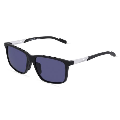 Adidas SP0050 Herren-Sonnenbrille Vollrand Eckig Kunststoff-Gestell, schwarz