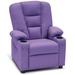 Hokku Designs Whitson Big Recliner w/ Cup Holders for 3+ Age Group, Faux Leather 7322 Foam in Indigo | 33.1 H x 26.4 W x 27.6 D in | Wayfair