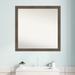 Gracie Oaks Hardwood Mocha Narrow Wood Bathroom Vanity Non-Beveled Wall Mirror Wood in Brown | 29 H x 29 W in | Wayfair