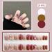 24 PCS Fake Nail Aurora Style Hot Girl Nail with Adhesive Tabs for Home Finger Decoration