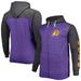 Men's Fanatics Branded Purple/Heathered Black Phoenix Suns Big & Tall Down and Distance Full-Zip Hoodie