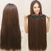 Anvazise Fashion Women Solid Color Long Straight Central Parting Wig Hair Party Hairpiece Light Brown