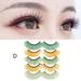 5 Pair Color Eyelashes Natural Handmade Thick Comfortable Soft Colorful Lashes for Party Dramatic Eye Makeup - D D