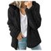 Womens Fall Fashion 2023 Women s New Hooded Sherpa Jacket Women Casual Winter Fluffy Warm Soft Coat Zip Up Hooded Sweatshirt Jacket Coat Outwear