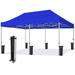 Eurmax 10 x20 Ez Pop Up Canopy Tent Commercial Instant Canopies with Heavy Duty Roller Bag Bonus 6 Sand Weights Bags (Royal)