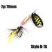 1Pc Hot Sequins Portable Durable Fishing Lure Treble Hook Crank Bait Spoon Spinner STYLE B- 7G