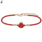 2022 Chinese Style Trendy 12 Chinese Zodiac Animal Red String Bracelet Gift Year New P5R3