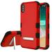 Apple iPhone Xs Max (6.5 in) Phone Case Tuff Hybrid Shockproof Impact Rubber Dual Layer Hard Soft Protective Hard Case with Magnetic Metal Stand Red Black Phone Case for Apple iPhone Xs Max