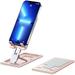 Portable Cell Phone Stand Adjustable Phone Stand for Desk Ultra Thin Phone Holder Stand Folding Alloy Stand Compatible with All Mobile Phone iPad Tablet 4-12 Desk Accessories (Pink)