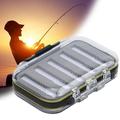Fishing Box Lightweight Pocket Size Practical Double-sides Tackle Box Fishing Fly Lures Box Spoon Hooks Baits Case Storage Box for Salt Water Flies