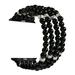 GEMEK Compatible with Apple Watch Band 42/44/45mm Women iWatch Bands Series 7/6/5/4/3/2/1 Handmade Beaded Elastic Stretch Pearl Bracelet Replacement Strap for Girls Wristband (Black)