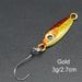 2.7CM 4.5CM 3g 6g Small Fish Hard Spinnerbsit Single Hook Ice Fishing Hooks Winter Fish Lures Metal Lure GOLD - 3G