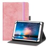UrbanX Universal Case for 7-8 inch Tablet Stand Folio Tablet Case Protective Cover for Asus Zenpad Z8s ZT582KL Touchscreen Tablet with Adjustable Fixing Band and Multiple Anglesâ€“Baby Pink