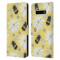 Head Case Designs Watercolour Insects Bees Leather Book Wallet Case Cover Compatible with Samsung Galaxy S10+ / S10 Plus