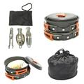 Camping Cookware Kit Portable Foldable Camping Pot Set Cutlery Set with Storage Bag for Outdoor Hiking Picnic 1 to 2 People Use