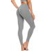 Aayomet Yoga Pants For Women High Waist Women s Capri Leggings with Pockets Yoga Running Workout Compression Pants Gray S