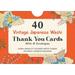 40 Thank You Cards in Vintage Japanese Washi Designs: 4 1/2 X 3 Inch Blank Cards in 8 Unique Designs Envelopes Included (Other)