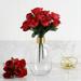 Efavormart 84 Artificial Buds Roses for DIY Wedding Bouquets Centerpieces Arrangements Party Home Decoration Supply - Black and Red